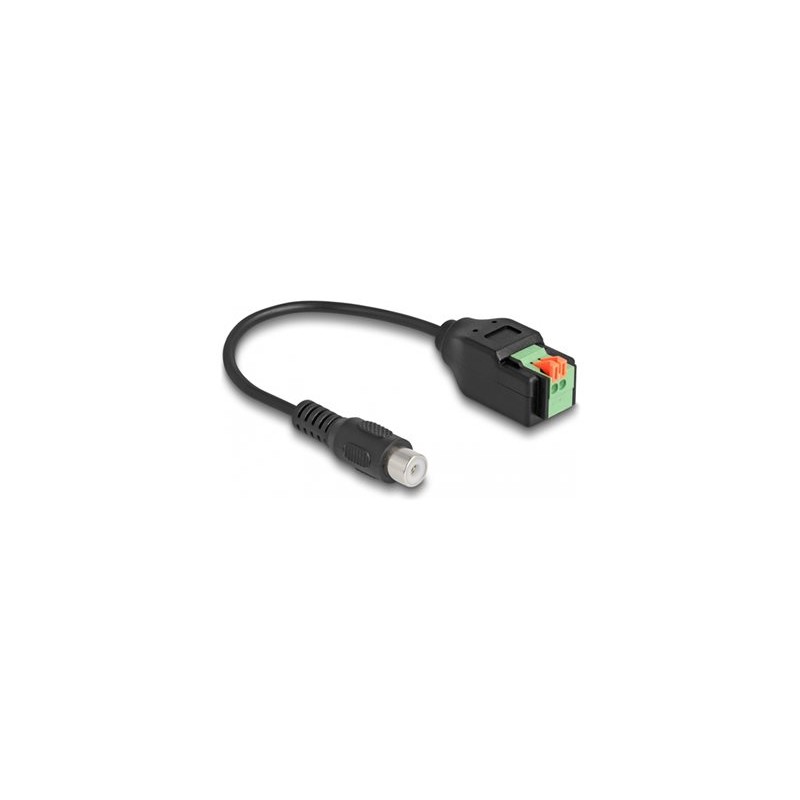 Delock - Audio adaptér - svorkovnice se 2 piny do RCA se zdírkami (female) - 15 cm - cerná