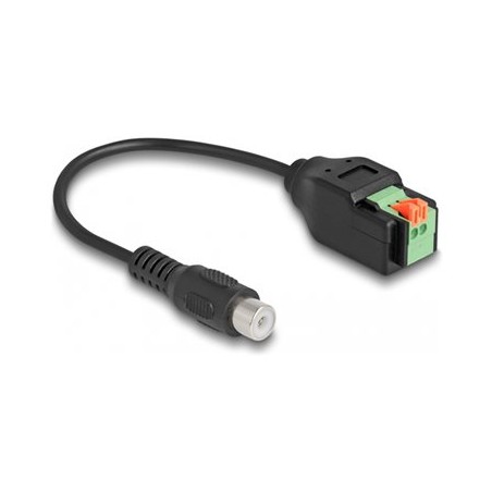 Delock - Audio adaptér - svorkovnice se 2 piny do RCA se zdírkami (female) - 15 cm - cerná