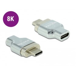 Delock - Adaptér Thunderbolt / USB-C - 24 pin USB-C (M) magnetický do 24 pin USB-C (F) - USB 3.2 Gen 2 / Thunderbolt 3 - 20 V