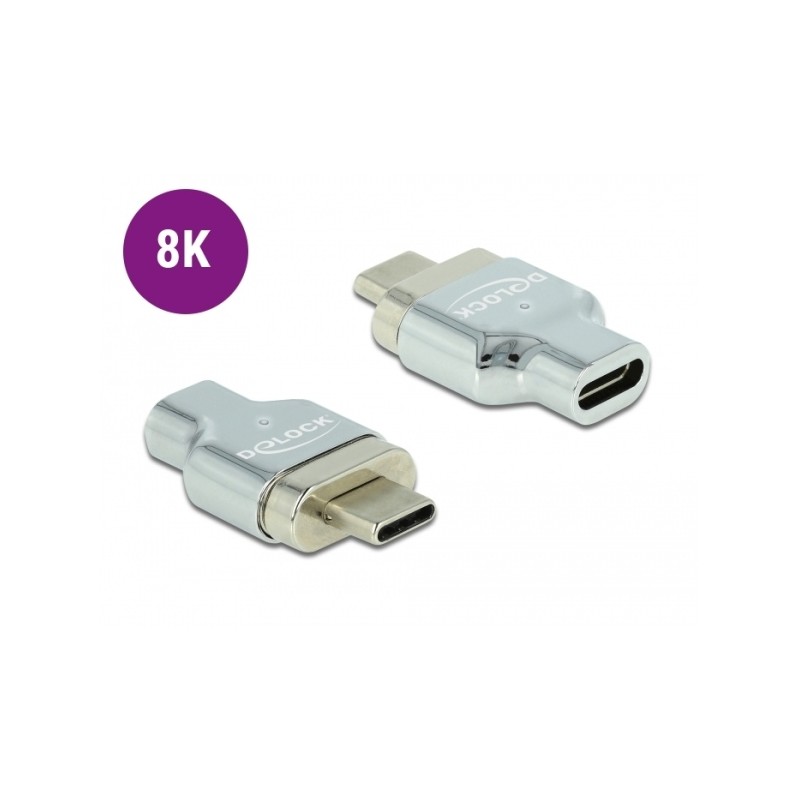 Delock - Adaptér Thunderbolt / USB-C - 24 pin USB-C (M) magnetický do 24 pin USB-C (F) - USB 3.2 Gen 2 / Thunderbolt 3 - 20 V
