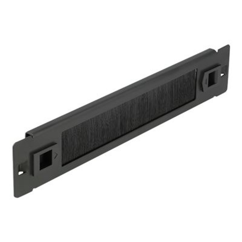Delock - Panel kartácového pásku - montáž do racku - cerná - 1U - 10"