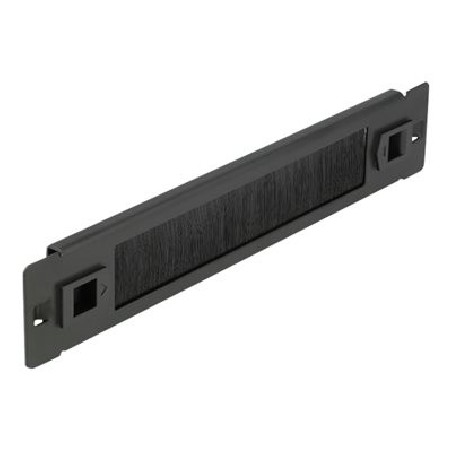 Delock - Panel kartácového pásku - montáž do racku - cerná - 1U - 10"