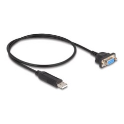 Delock - Sériový adaptér - USB 2.0 - RS-232 - cerná 66453