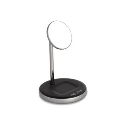 Delock - Stojan pro bezdrátové napájení - 2 v 1 - 15 Watt - 1.66 A - Fast Charge - 2 výstupní konektory - cerná/šedá/bílá