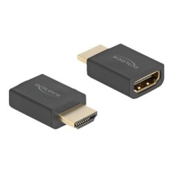 Delock - Vysoká rychlost - adaptér HDMI s ethernetem - HDMI s piny (male) do HDMI se zdírkami (female) - cerná - podpora 8K60Hz