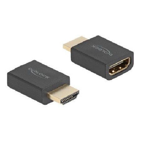 Delock - Vysoká rychlost - adaptér HDMI s ethernetem - HDMI s piny (male) do HDMI se zdírkami (female) - cerná - podpora 8K60Hz