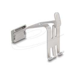 Delock - Modulární držák vložky - with labelling field 1 port, metal - montáž na kolejnici DIN