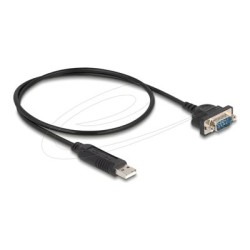 Delock - Sériový adaptér - USB 2.0 - RS-232 - cerná 66470