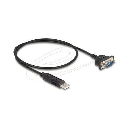 Delock - Sériový adaptér - USB 2.0 - RS-232 - cerná 66470