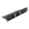Delock Cable Management Brush Strip with Cable Support Plate - Panel pro správu kabelu s kartácem - cerná - 1U - 10"