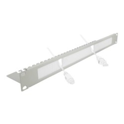 Delock Cable Management Brush Strip with Cable Support Plate - Panel pro správu kabelu s kartácem - šedá - 1U - 19"