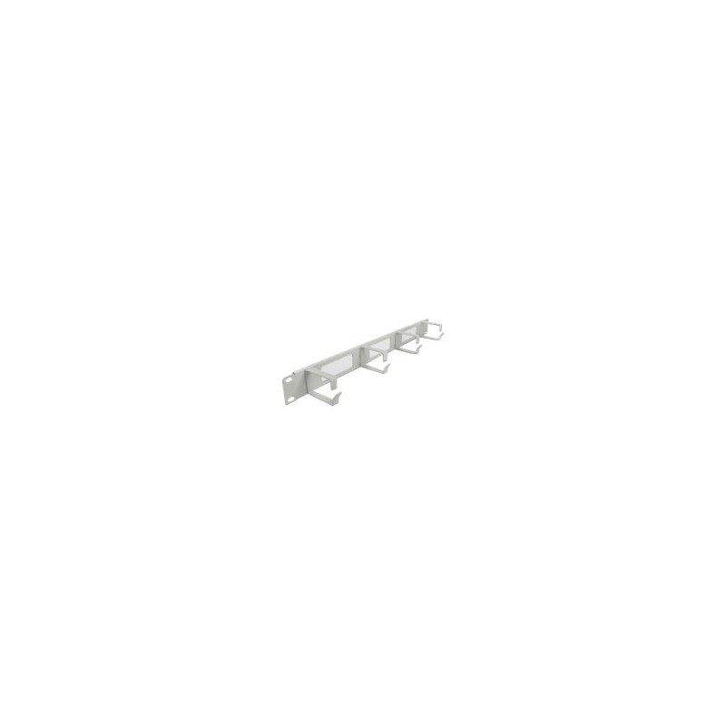 Delock Cable Management Brush Strip with 4 hooks - Panel pro správu kabelu s kartácem - šedá - 1U - 19"