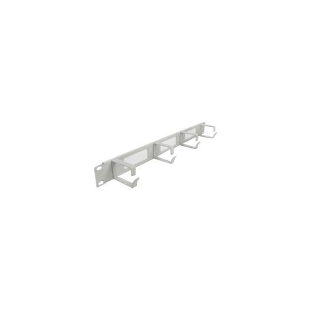 Delock Cable Management Brush Strip with 4 hooks - Panel pro správu kabelu s kartácem - šedá - 1U - 19"