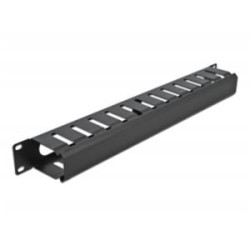 Delock - Stojanový panel pro uspořádání kabelů - černá - 1U - 19" 66550