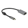 Delock - Video adaptér - 24 pin USB-C s piny (male) do HDMI se zdířkami (female) - 20 cm - šedá, černá - aktivní