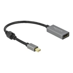 Delock - Kabel adaptéru - DisplayPort s piny (male) do HDMI se zdířkami (female) - 20 cm - šedá, černá - aktivní