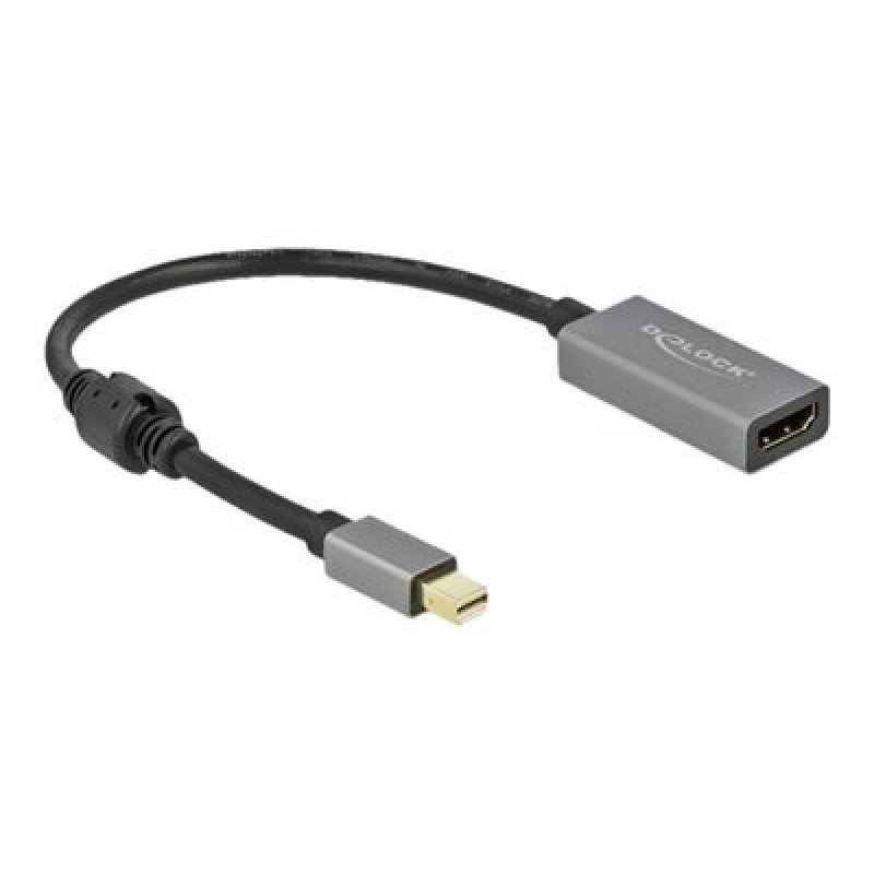 Delock - Kabel adaptéru - DisplayPort s piny (male) do HDMI se zdířkami (female) - 20 cm - šedá, černá - aktivní