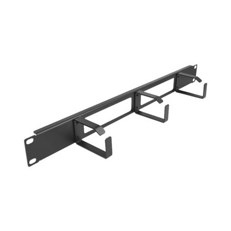 Delock - Panel pro správu kabelů s háčky - 2 vstupy a 3 háky - černá - 1U - 19"