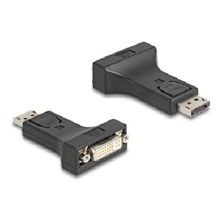 Delock - Video adaptér - dva spoje - DisplayPort (M) do DVI-I (F) šroubovací - DisplayPort 1.1 - pasivní - cerná