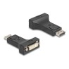 Delock - Video adaptér - dva spoje - DisplayPort (M) do DVI-I (F) šroubovací - DisplayPort 1.1 - pasivní - cerná