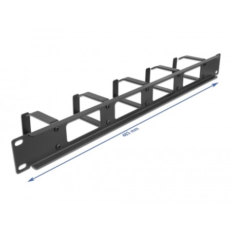 Delock - Stojanový panel pro uspořádání kabelů - černá - 1U - 19" 66659