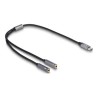 Delock - Adaptér USB-C/jack sluchátek - 24 pin USB-C s piny (male) do audio jack 3,5 mm se zdírkami (female) - 40 cm
