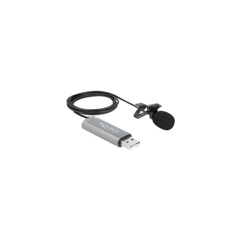 Delock USB Tie Lavalier Microphone - Mikrofon - USB - černá, antracit
