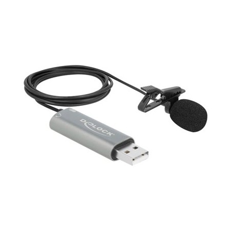 Delock USB Tie Lavalier Microphone - Mikrofon - USB - černá, antracit
