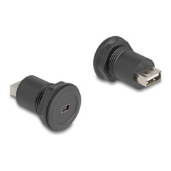 Delock - USB adaptér - USB (F) do mini-USB Type B (F) - cerná