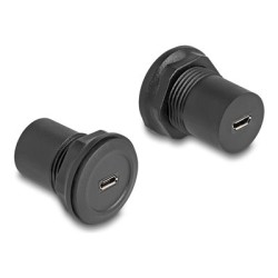 Delock - USB adaptér - mini-USB Type B (F) do mini-USB Type B (F) - cerná