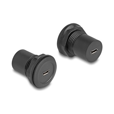 Delock - USB adaptér - mini-USB Type B (F) do mini-USB Type B (F) - cerná
