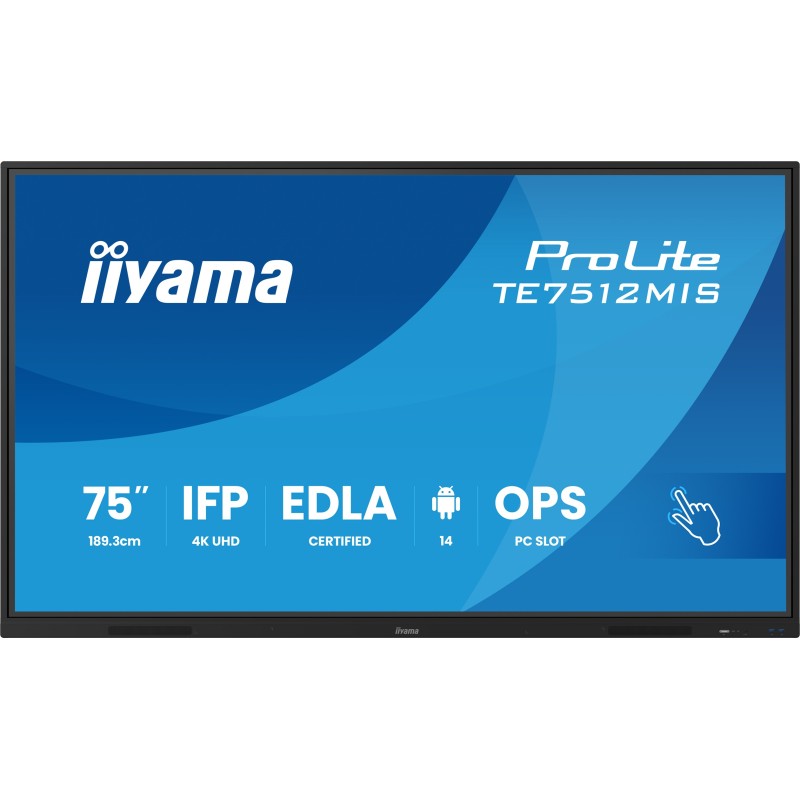 75" iiyama TE7512MIS-B4AG:IPS,4K,40P,USB-C