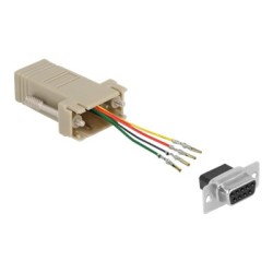 Delock Assembly Kit - Sériový adaptér - DB-9 (F) šroubovací do RJ-11/RJ-14 (F) - individuálně přiřaditelné sériové rozhraní