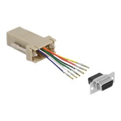 Delock Assembly Kit - Sériový adaptér - DB-9 (F) šroubovací do RJ-12 (6kolíkový) (F) - individuálně přiřaditelné sériové