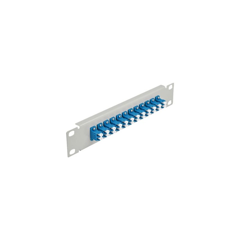 Delock - Propojovací panel - montáž na skříňku - LC SM X 24 - šedá, modrá - 1U - 10"