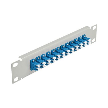 Delock - Propojovací panel - montáž na skříňku - LC SM X 24 - šedá, modrá - 1U - 10"
