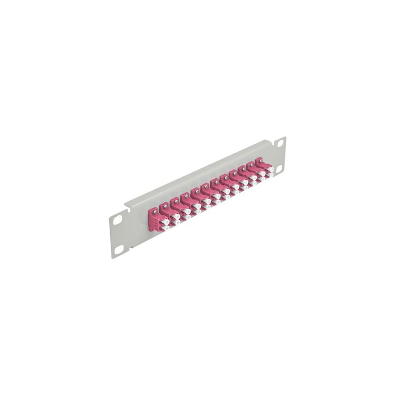Delock - Propojovací panel - LC Duplex MM X 12 - šedá - 1U - 10"