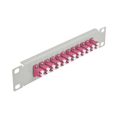 Delock - Propojovací panel - LC Duplex MM X 12 - šedá - 1U - 10"