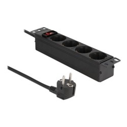 Delock - Napájecí pásek (montáž na stěnu) - AC 220-250 V - 3500 Watt - vstup: power CEE 7/7 - výstupní konektory: 4 (4 x CEE