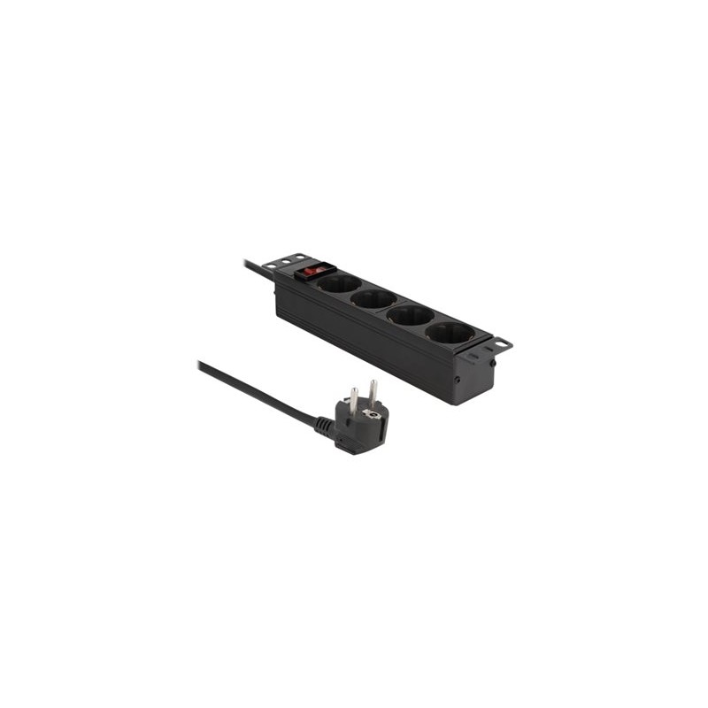 Delock - Napájecí pásek (montáž na stěnu) - AC 220-250 V - 3500 Watt - vstup: power CEE 7/7 - výstupní konektory: 4 (4 x CEE