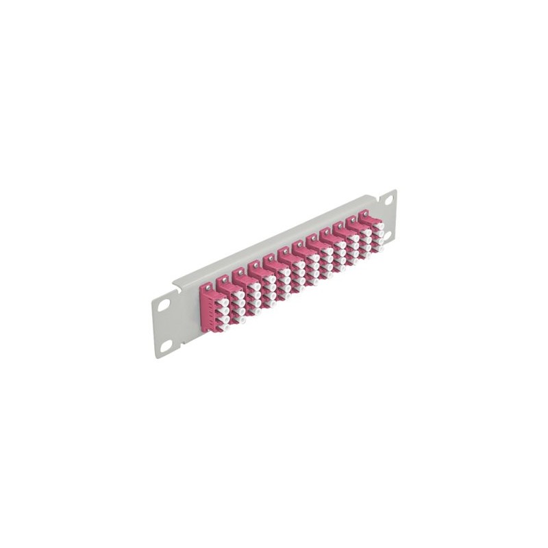 Delock - Propojovací panel - montáž do racku - LC x 12 - šedá - 1U - 10"
