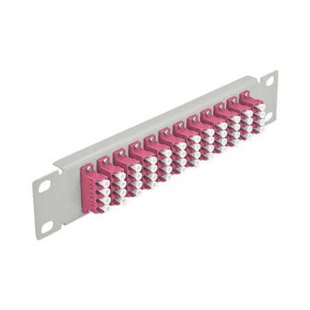 Delock - Propojovací panel - montáž do racku - LC x 12 - šedá - 1U - 10"
