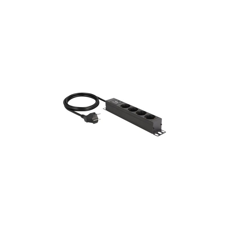 Delock - Napájecí pásek (montáž na stenu) - AC 220-250 V - 3500 Watt - vstup: power CEE 7/7 - výstupní konektory: 4 (4 x CEE