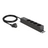 Delock - Napájecí pásek (montáž na stenu) - AC 220-250 V - 3500 Watt - vstup: power CEE 7/7 - výstupní konektory: 4 (4 x CEE
