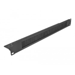 Delock - Panel kartáčového pásku - montáž do racku - černá - 1U - 19"
