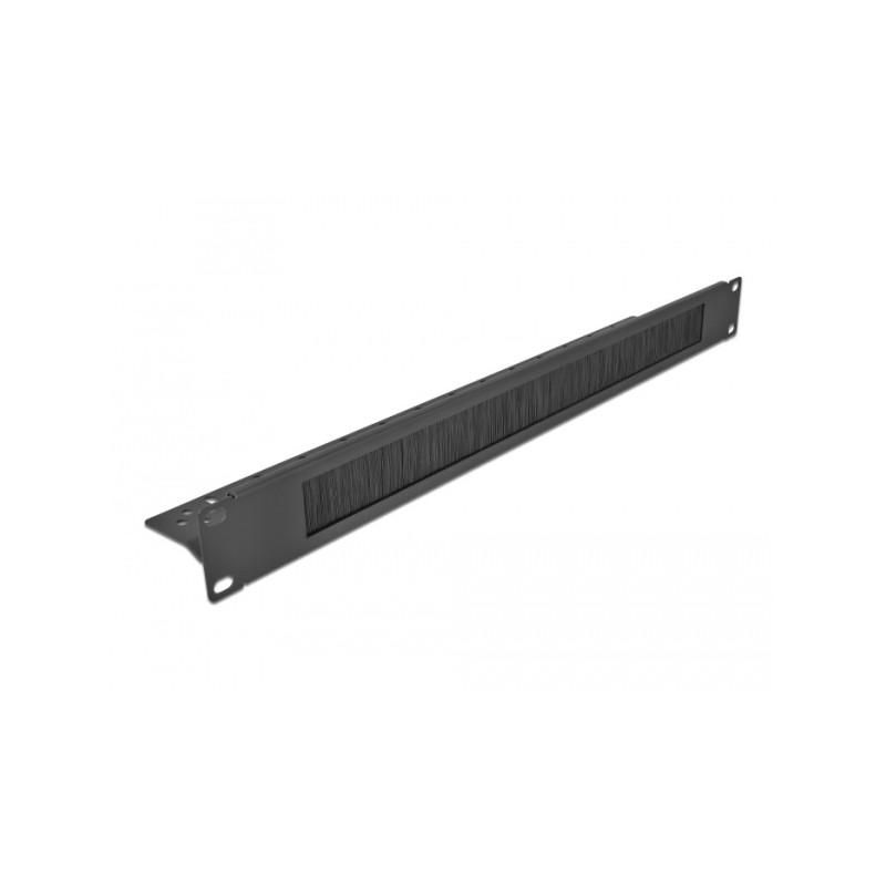 Delock - Panel kartáčového pásku - montáž do racku - černá - 1U - 19"