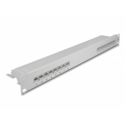 Delock - Propojovací panel - CAT 6a - RJ-45 X 16 - šedá - 1U - 19"