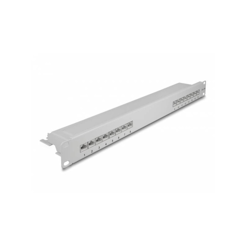 Delock - Propojovací panel - CAT 6a - RJ-45 X 16 - šedá - 1U - 19"