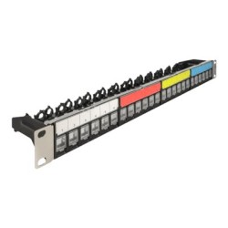 Delock - Záslepný patch panel keystone - montáž na skříňku - černá - 1U - 19" - 24 porty