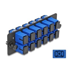 Delock - Deska adaptéru z optických vláken - SC/UPC SM X 12 - černá, modrá